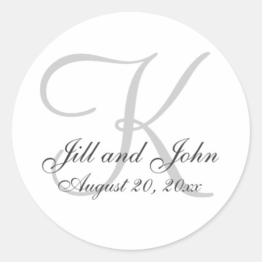 Sticker rond Monogram Wedding Favor (Devant)