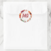 Sticker Rond Monogramed Fall Floral  (Sac)