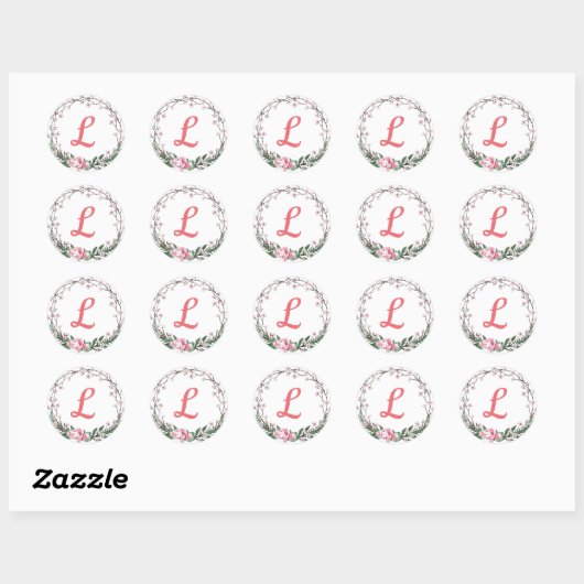 Sticker Rond Monogramme (Feuille)