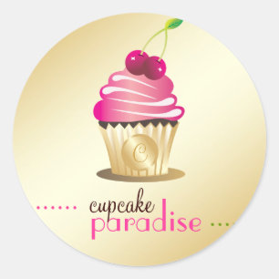 Sticker Rond Monogramme 311-Cupcake Paradise
