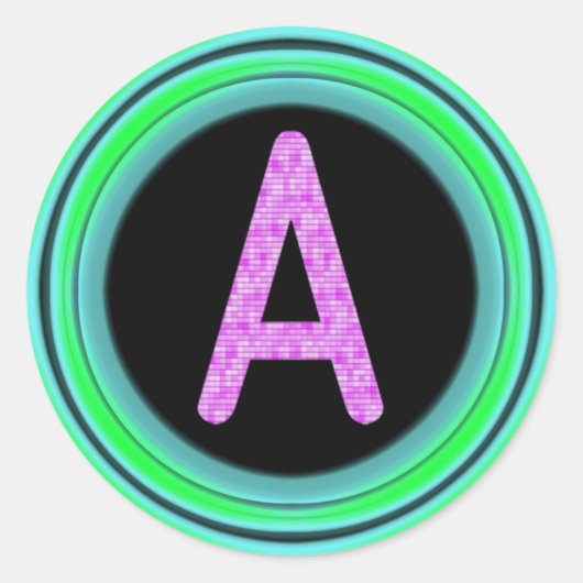 Sticker Rond Monogramme "A" (Devant)