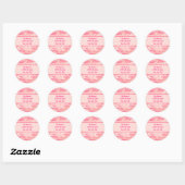 Sticker Rond Monogramme à camouflage rose (Feuille)