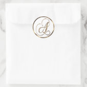 Sticker Rond Monogramme A Faux Bronze (Sac)