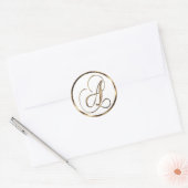 Sticker Rond Monogramme A Faux Bronze (Enveloppe)