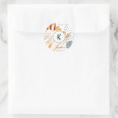 Sticker Rond Monogramme Abstrait Doodle géométrique (Sac)