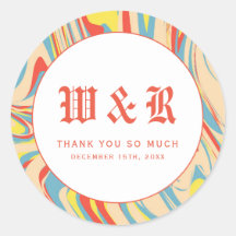 Monogramme Abstrait en marbre rétro