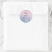 Sticker Rond Monogramme Adresse de retour Couronne Royal RSVP B (Sac)