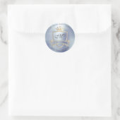 Sticker Rond Monogramme Adresse de retour Crown Royal Gold Grey (Sac)