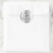 Sticker Rond Monogramme Adresse de retour Crown Royal Silver Ma (Sac)
