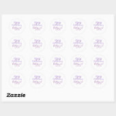 Sticker Rond Monogramme ajouter le nom lettre demoiselles maria (Feuille)