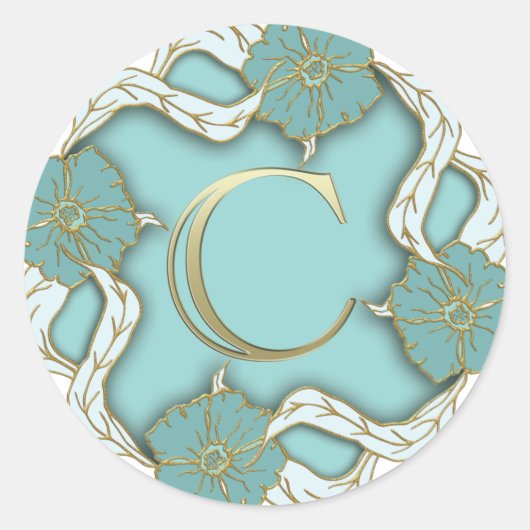 Sticker Rond monogramme alphabétique c (Devant)