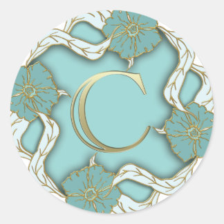 Sticker Rond monogramme alphabétique c