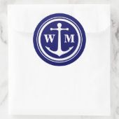 Sticker rond Monogramme Ancre (Sac)