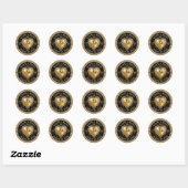 Sticker Rond Monogramme Anniversaire Sceau Doré (Feuille)