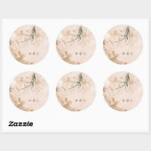 Sticker Rond Monogramme Aquarelle Botanique Eucalyptus Élégant (Feuille)