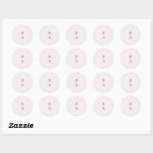 Sticker Rond Monogramme Arrière - plan simple pâle clair (Feuille)