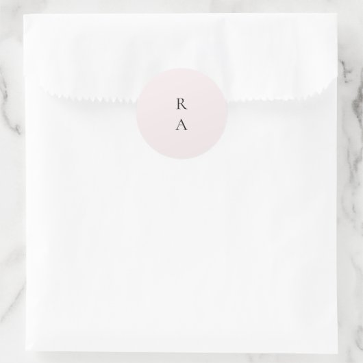 Sticker Rond Monogramme Arrière - plan simple pâle clair (Sac)