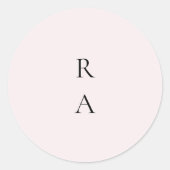 Sticker Rond Monogramme Arrière - plan simple pâle clair (Devant)