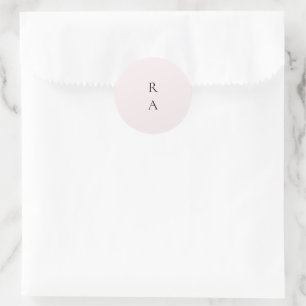 Sticker Rond Monogramme Arrière - plan simple pâle clair