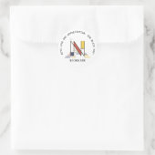 Sticker Rond Monogramme Art Avant-Gardiste. Lettre N (Sac)