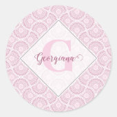 Sticker Rond Monogramme Art Déco Confetti Lace Mandala (Devant)