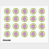 Sticker Rond Monogramme Art déco marocain (Feuille)