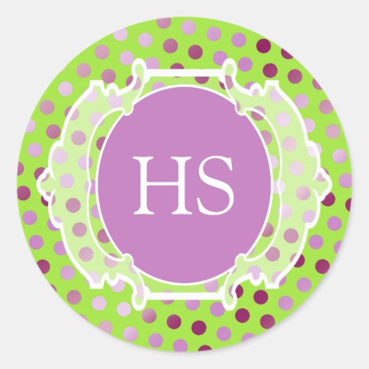 Sticker Rond Monogramme Art déco marocain (Devant)