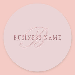 Sticker Rond Monogramme au look élégant Or rose