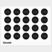 Sticker Rond Monogramme Black Neon Rose Beauté Salon Logo perso (Feuille)