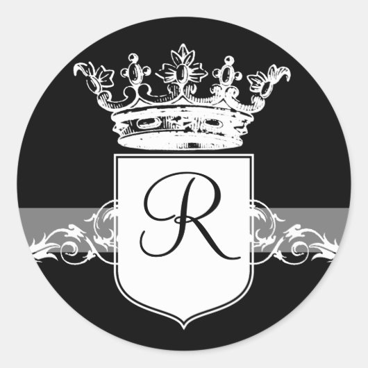 Sticker Rond Monogramme blanc (Devant)