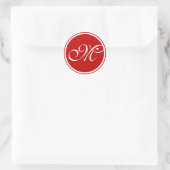 Sticker Rond Monogramme blanc rouge (Sac)