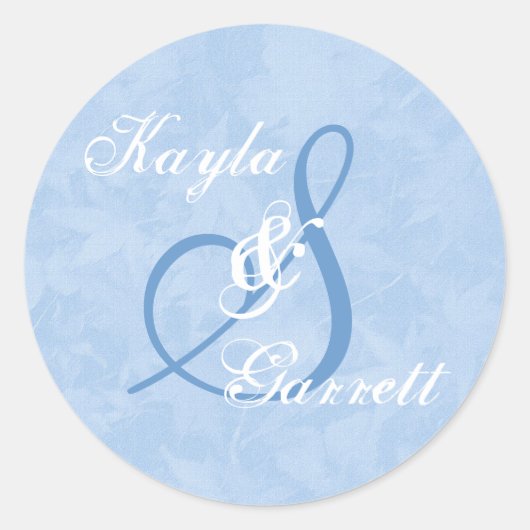 Sticker Rond Monogramme bleu et blanc S ou tout premier V9 (Devant)