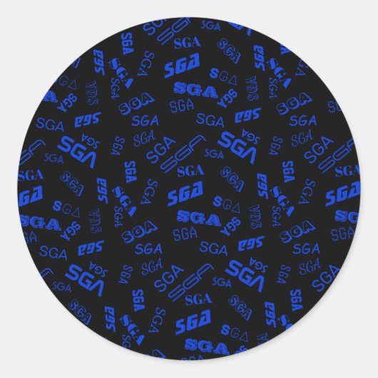 Sticker Rond Monogramme | Bleu et noir (Devant)
