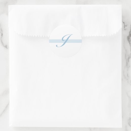 Sticker Rond Monogramme bleu J (Sac)