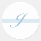 Sticker Rond Monogramme bleu J (Devant)