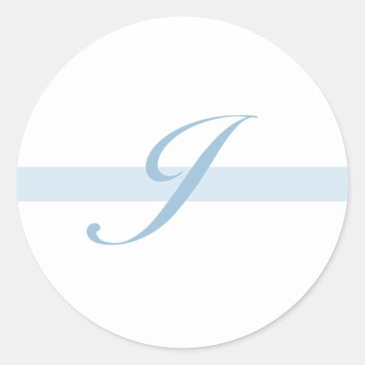Sticker Rond Monogramme bleu J (Devant)