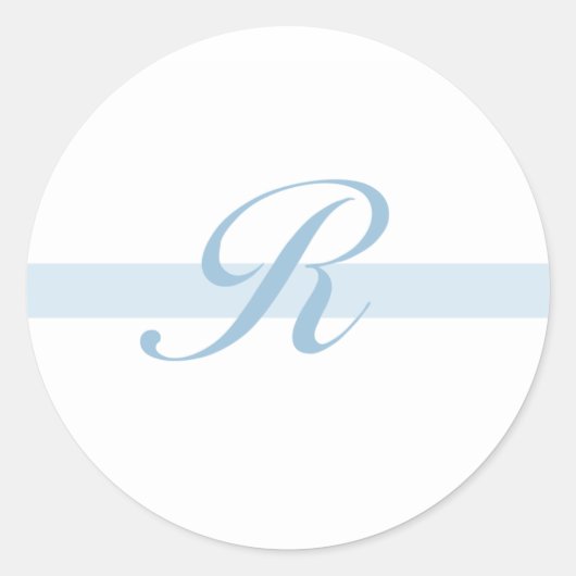 Sticker Rond Monogramme bleu R (Devant)