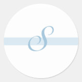 Sticker Rond Monogramme bleu S (Devant)