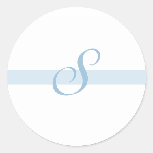Sticker Rond Monogramme bleu S (Devant)