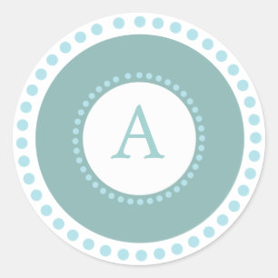 Sticker Rond Monogramme bleu - sceau Mariage