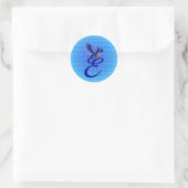 Sticker Rond Monogramme Bluebird Initiale E Élégant (Sac)
