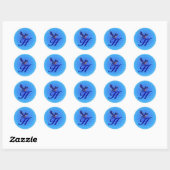 Sticker Rond Monogramme Bluebird Initiale H Élégant (Feuille)