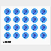 Sticker Rond Monogramme Bluebird Initiale I Élégant (Feuille)