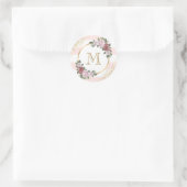 Sticker Rond Monogramme Blush Pink Gold Confetti Floral (Sac)