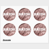 Sticker Rond Monogramme Bride Rose papier or texture métallique (Feuille)