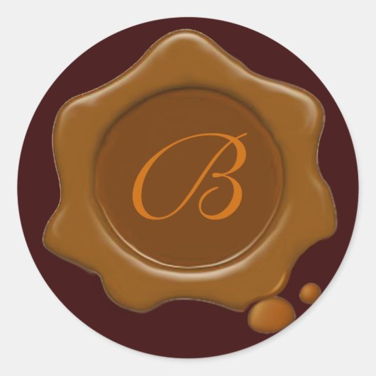 Sticker Rond Monogramme Brown de SCEAU DE CIRE (Devant)