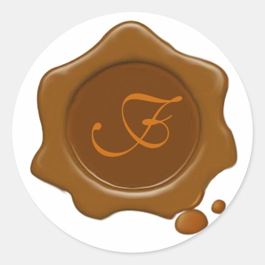 Sticker Rond Monogramme Brown de SCEAU DE CIRE (Devant)