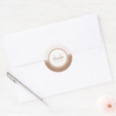 Sticker Rond Monogramme Brown et blanc avec nom (Enveloppe)