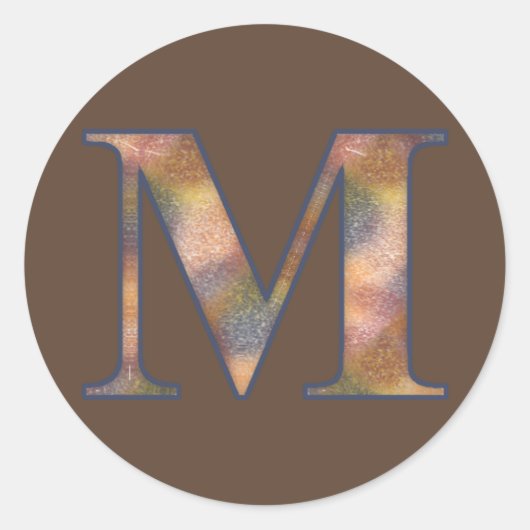 Sticker Rond Monogramme Brown M (Devant)