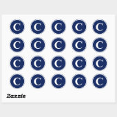 Sticker Rond monogramme C (Feuille)